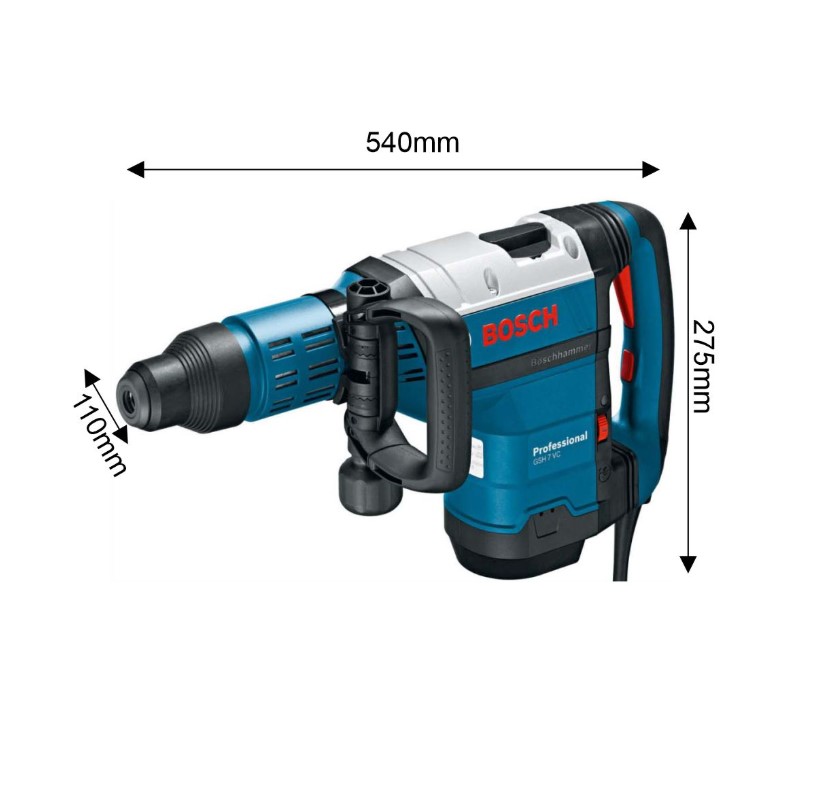 Bosch GSH 7 VC Professional Breaker – SDS Max Demolition Hammer with Advanced Vibration Control for Concrete, Masonry, and Professional Chiseling Applications